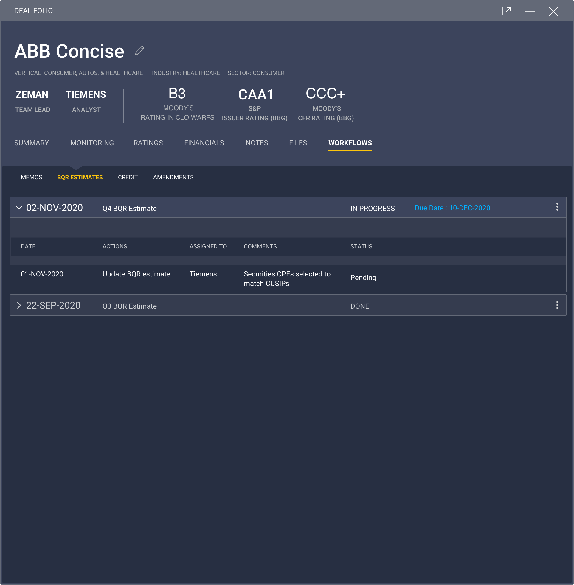 CORPS-DealFolioWorkflow